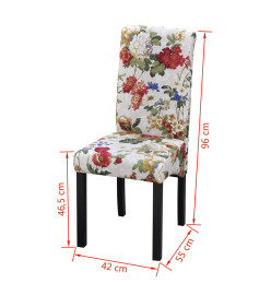 Chaises à manger lot de 6 multicolore tissu