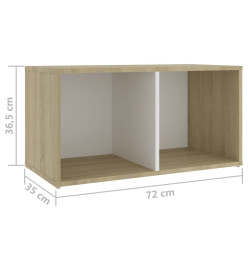 Meubles TV 4 pcs Blanc et chêne sonoma 72x35x36,5 cm Aggloméré