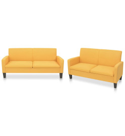 Ensemble de canapés 2 pcs Tissu Jaune