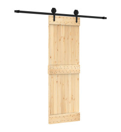 Porte coulissante et kit de quincaillerie 70x210 cm pin massif