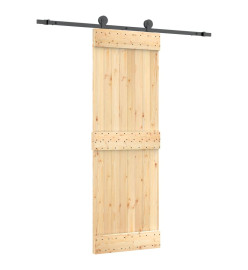 Porte coulissante et kit de quincaillerie 70x210 cm pin massif