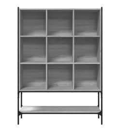 Bibliothèque sonoma gris 102x30x141,5 cm bois d'ingénierie