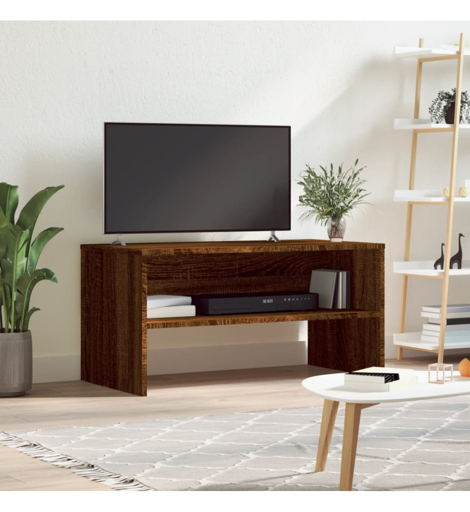 Meuble TV chêne marron 80x40x40 cm bois d'ingénierie