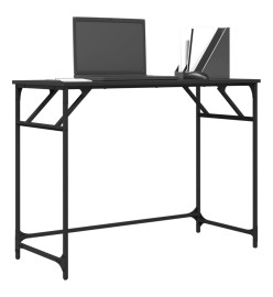 Bureau noir 100x45x76 cm bois ingénierie acier enduit de poudre