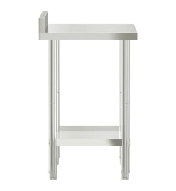 Table de travail de cuisine avec dosseret 55x55x93 cm inox