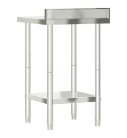 Table de travail de cuisine avec dosseret 55x55x93 cm inox