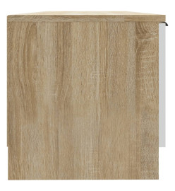 Meuble TV Blanc et chêne sonoma 102x35x36,5cm Bois d'ingénierie