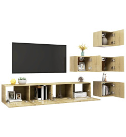 Ensemble de meuble TV 6 pcs Chêne sonoma Aggloméré