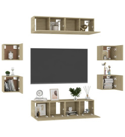 Ensemble de meubles TV 8 pcs Chêne sonoma Aggloméré