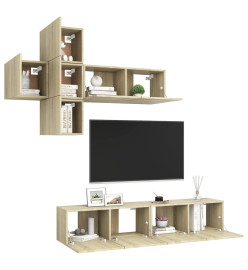 Ensemble de meuble TV 7 pcs Chêne sonoma Aggloméré