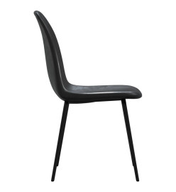 Chaises à manger lot de 6 noir similicuir