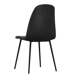 Chaises à manger lot de 6 noir similicuir