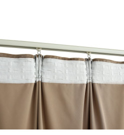 Rideaux occultants avec crochets 2 pcs Velours Beige 140x225 cm