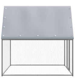 Poulailler argenté et gris 2x2x2 m acier galvanisé