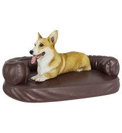 Lit pour chien ergonomique Mousse Marron 88x65 cm Similicuir