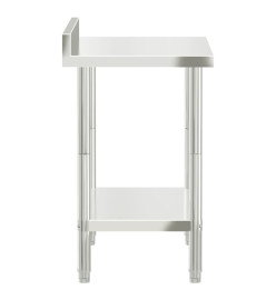 Table de travail de cuisine avec dosseret 82,5x55x93 cm inox