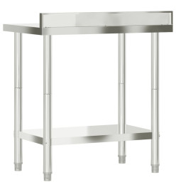 Table de travail de cuisine avec dosseret 82,5x55x93 cm inox