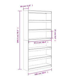 Bibliothèque/Séparateur de pièce 100x30x199,5 cm bois de pin