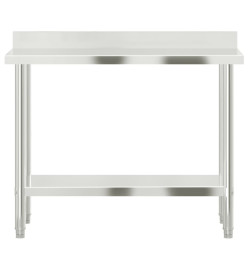 Table de travail de cuisine avec dosseret 110x55x93 cm inox