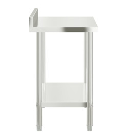 Table de travail de cuisine avec dosseret 110x55x93 cm inox