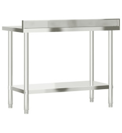 Table de travail de cuisine avec dosseret 110x55x93 cm inox