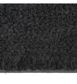 Tapis de porte noir demi-rond 50x80 cm fibre de coco touffeté