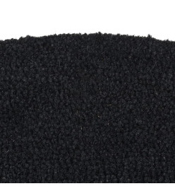 Tapis de porte noir demi-rond 60x90 cm fibre de coco touffeté