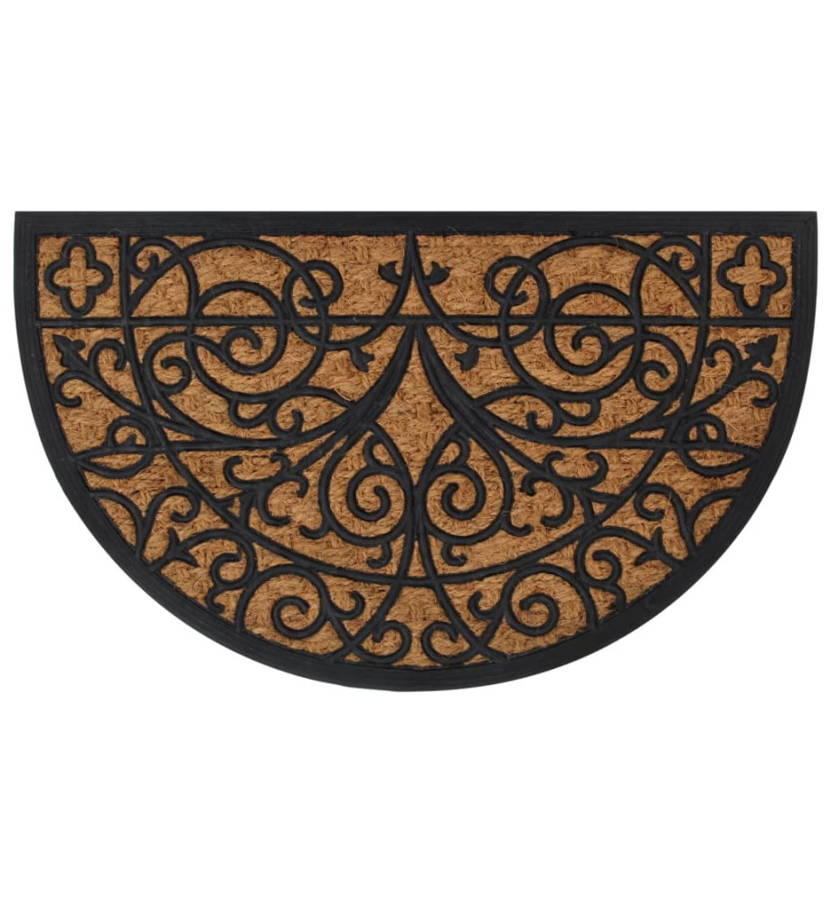 Tapis de porte demi-rond 45x75 cm caoutchouc et fibre de coco