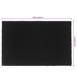 Tapis de porte noir 65x100 cm fibre de coco touffeté