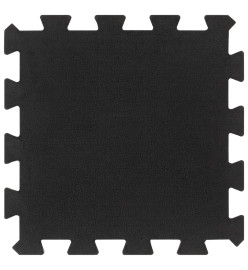 Carreaux de sol caoutchouc 9 pcs noir 16 mm 30x30 cm