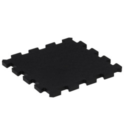 Carreaux de sol caoutchouc 9 pcs noir 16 mm 30x30 cm