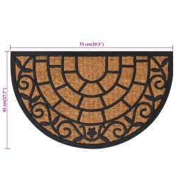 Tapis de porte demi-rond 45x75 cm caoutchouc et fibre de coco