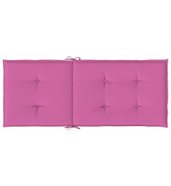 Coussins de chaise de jardin à dossier haut lot de 2 rose tissu