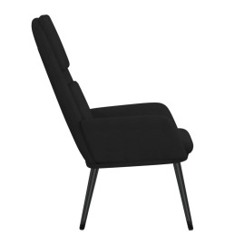 Chaise de relaxation Noir Tissu