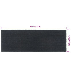 Tapis de porte gris foncé 100x300 cm fibre de coco touffeté