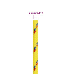 Corde de bateau Jaune 2 mm 25 m Polypropylène