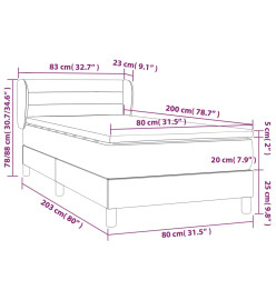 Lit à sommier tapissier avec matelas Gris clair 80x200 cm Tissu