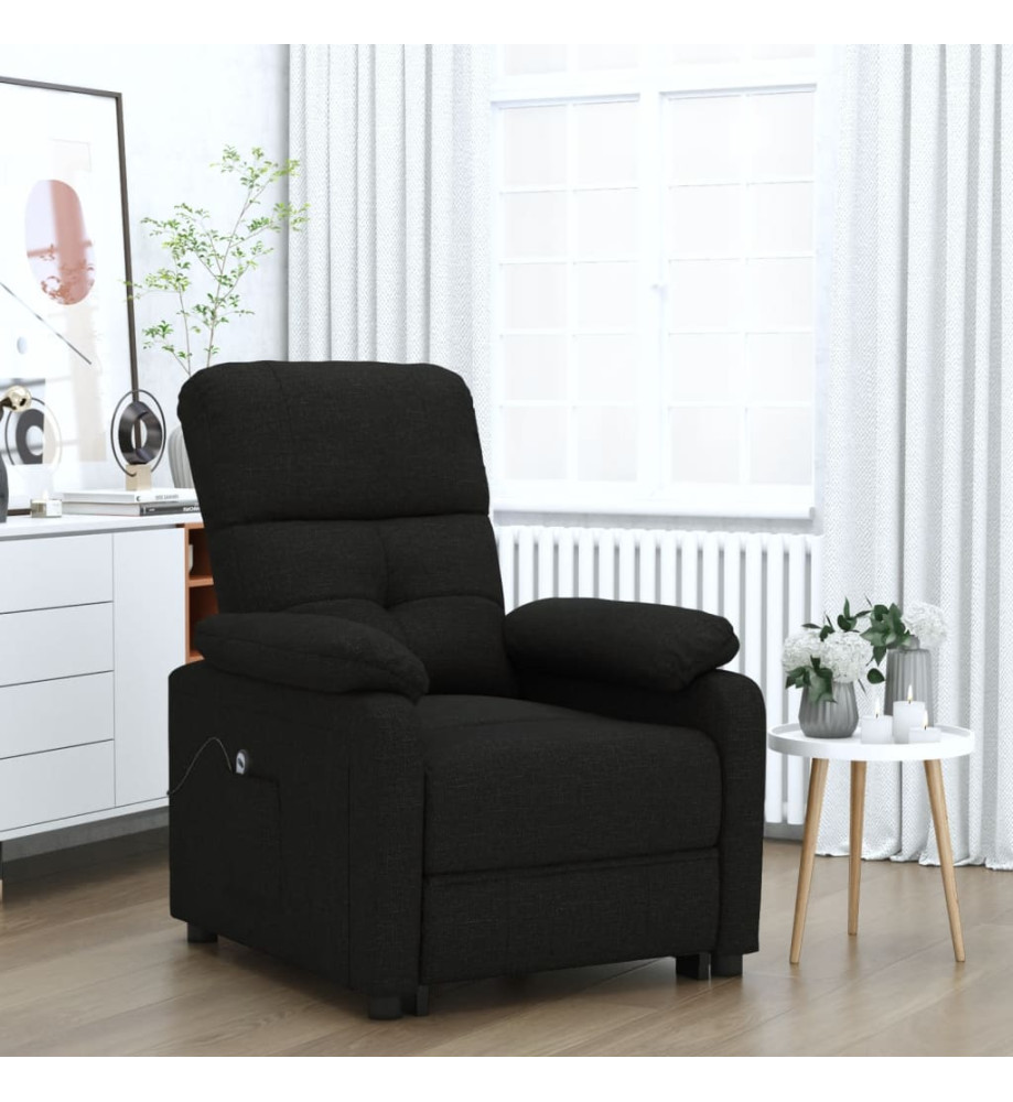 Fauteuil inclinable électrique Noir Tissu