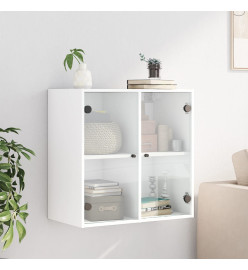 Armoire murale avec portes en verre blanc 68x37x68,5 cm