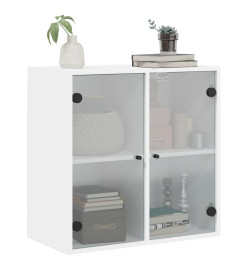Armoire murale avec portes en verre blanc 68x37x68,5 cm