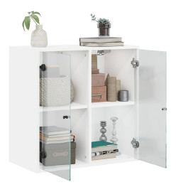 Armoire murale avec portes en verre blanc 68x37x68,5 cm