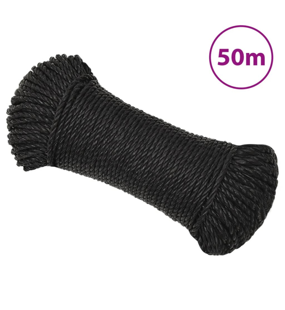 Corde de travail noir 3 mm 50 m polypropylène