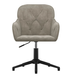 Chaise pivotante de bureau Gris clair Velours