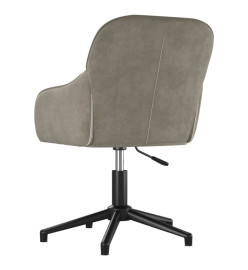 Chaise pivotante de bureau Gris clair Velours