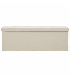 Banc de rangement pliable Blanc crème Faux lin