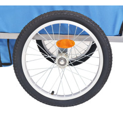 Remorque de vélo pour enfants Gris et bleu 30 kg