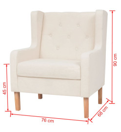 Fauteuil Blanc crème Tissu