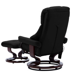 Fauteuil de massage inclinable Noir Similicuir et bois courbé