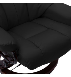 Fauteuil de massage inclinable Noir Similicuir et bois courbé