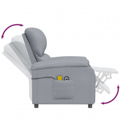 Fauteuil électrique de massage Gris clair Tissu